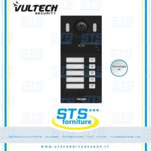 Pulsantiera Video da esterno IP, 5 Tasti 2MPX Interamente in alluminio Intercom